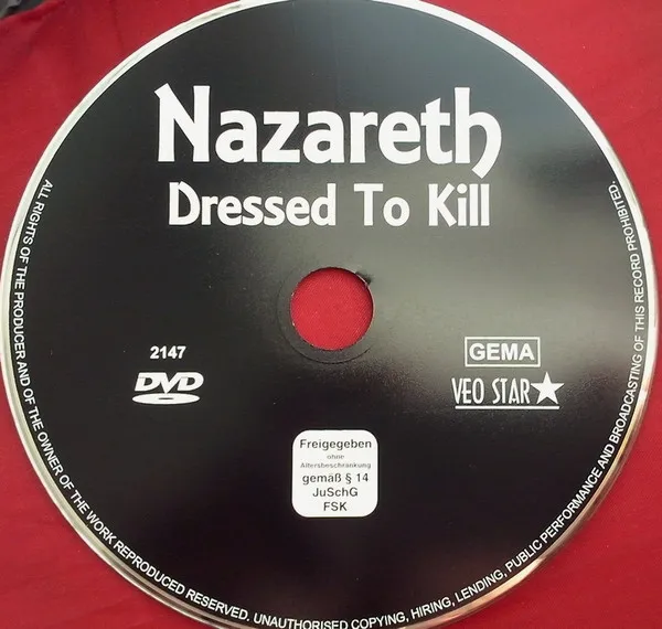 Nazareth – Dressed To Kill (DVD) disc