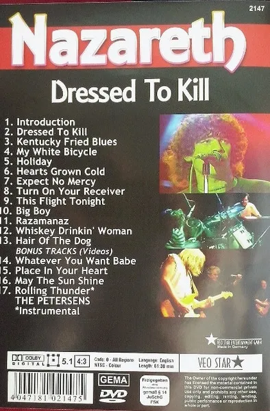 Nazareth – Dressed To Kill (DVD) 1