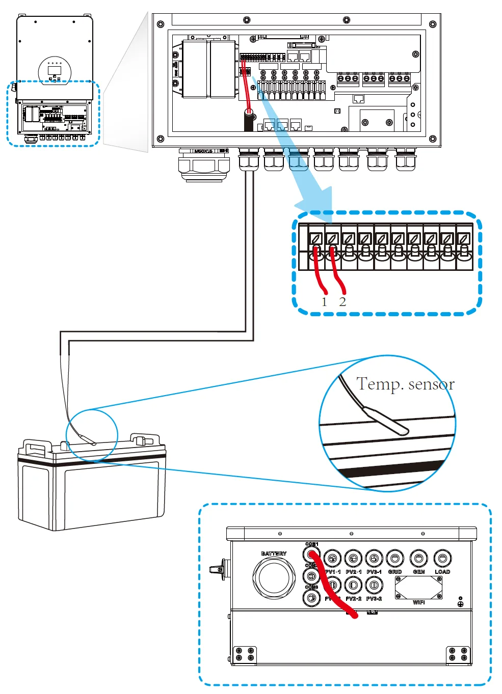 Inversor Híbrido DEYE SUN-10K-SG02LP1-EU-AM3 - Conexión a la Red