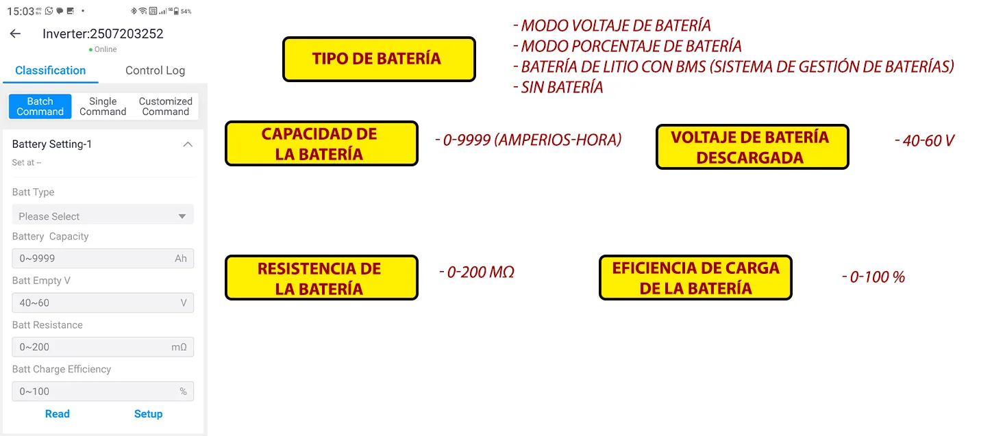 Configuración básica de batería Deye Cloud