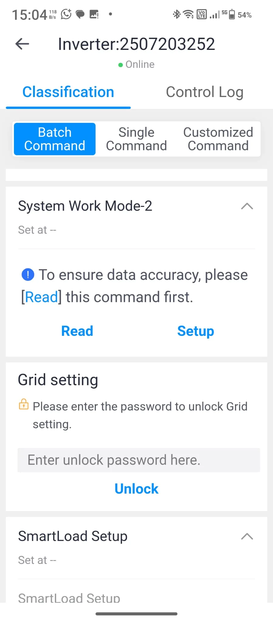 System Work Mode 2 configuración