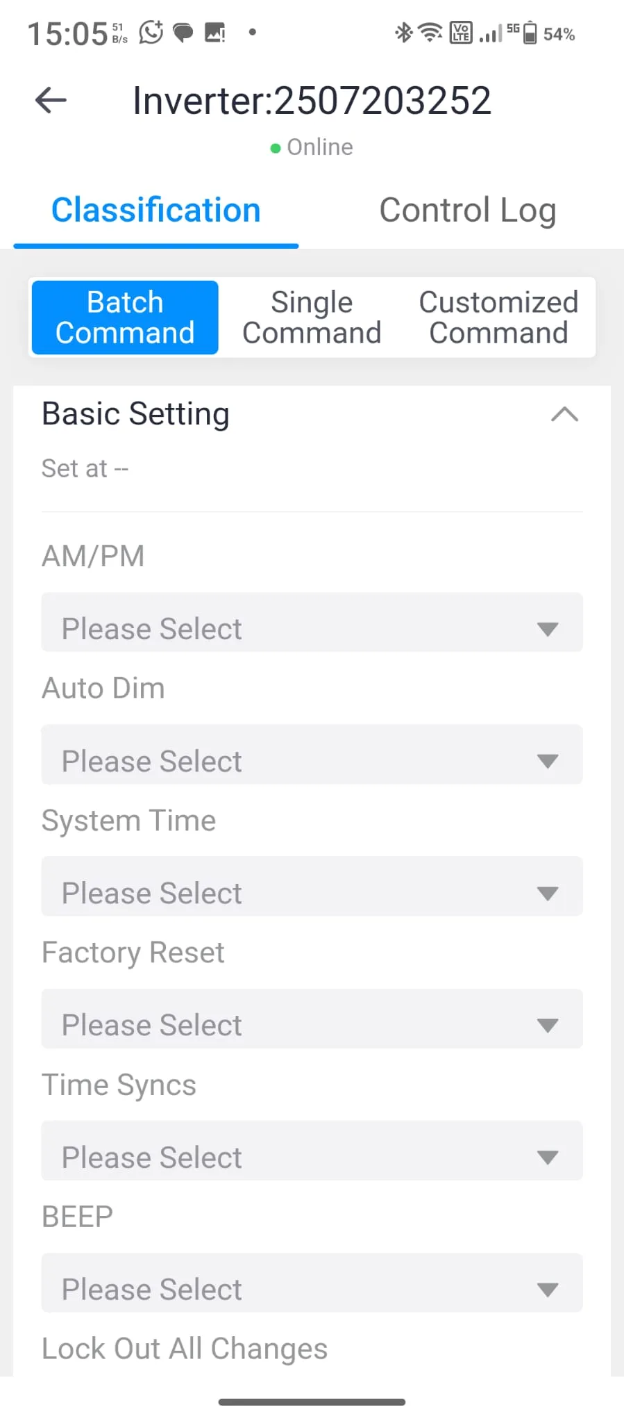 Basic Setting configuración